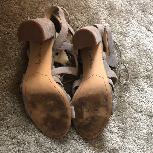 Sam Edelman Lace Up Block Heel Suede Sandal - Picture 3 of 4